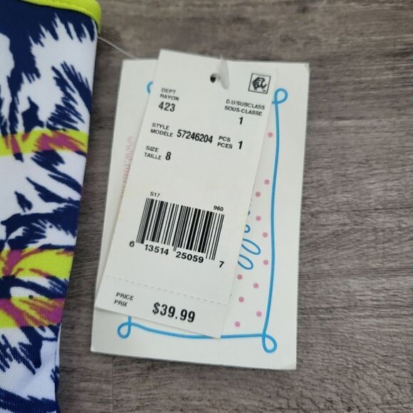 Marmellata Floral Stripe Scuba Skater Dress-MULTI-8 - Picture 3 of 5